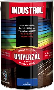 Industrol S2013 univerzál lesk vrchní barva na kov a dřevo, 4400 modř světlá, 4 l