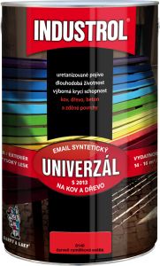 Industrol S2013 univerzál lesk vrchní barva na kov a dřevo, 8140 červeň rumělka světlá, 4 l