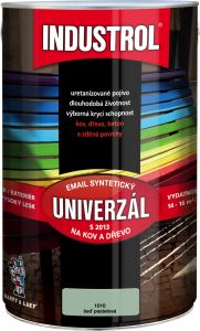 Industrol S2013 univerzál lesk vrchní barva na kov a dřevo, 1010 šeď pastelová, 4 l