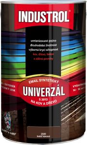 Industrol S2013 univerzál lesk vrchní barva na kov a dřevo, 2320 kávová hnědá, 4 l