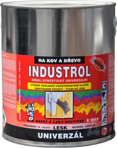 Industrol S2013 univerzál lesk vrchní barva na kov a dřevo, 1000 bílá, 2,5 l