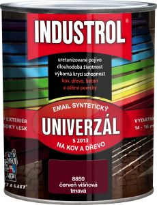 Industrol S2013 univerzál lesk vrchní barva na kov a dřevo, 8850 tmavá červeň višňová, 750 ml