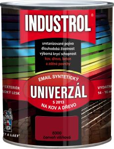 Industrol S2013 univerzál lesk vrchní barva na kov a dřevo, 8300 červeň višňová, 750 ml