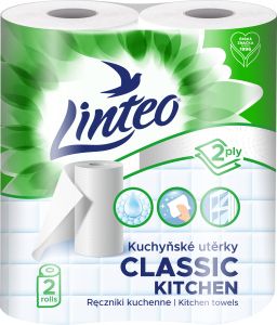Linteo Classic 2vrstvé kuchyňské papírové utěrky, 2× 9,3 m, 2 role