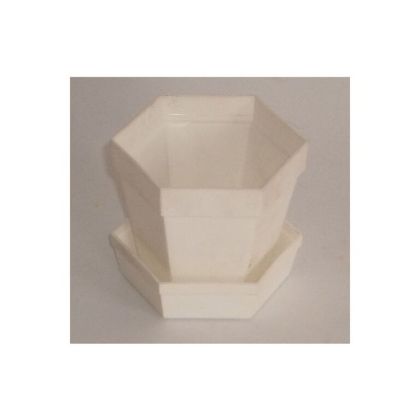 Květináč s miskou bílý, průměr 60 mm                          