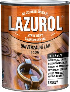 Lazurol S1002 lesk, lak na kov a dřevo, bezbarvý, 750 ml