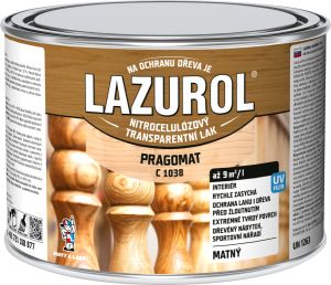 Lazurol Pragomat C1038 nitrocelulózový lak na dřevo 375 ml
