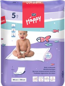Bella Happy dětské přebalovací podložky, 90 × 60 cm, 5 ks