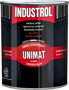 INDUSTROL Unimat vrchní barva na dřevo a kov S2075, 1999 černá, 600 ml