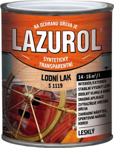 Lazurol S1119 lodní lak odolný lak na dřevo bezbarvý, lesk 750 ml