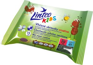 Linteo Kids Creative vlhčené ubrousky, 15 ks