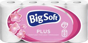 Big Soft Plus 2vrstvý toaletní papír, 8 rolí, 17,6 m role