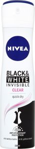 Nivea Black & White Invisible Clear antiperspirant, 150 ml