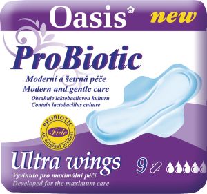 Oasis ProBiotic Ultra Wings dámské vložky, 9 ks