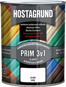 Hostagrund Prim 3v1 S2177 základní i vrchní barva na kov, 0100 bílá, 600 ml