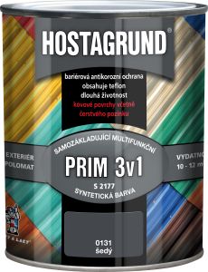 Hostagrund Prim 3v1 S2177 základní i vrchní barva na kov, 0131 šedá, 600 ml