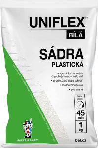 Uniflex sádra bílá plastická, 1 kg