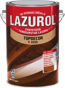 Lazurol Topdecor S1035 tenkovrstvá lazura na dřevo T027 meranti, 4,5 l