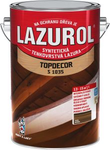 Lazurol Topdecor S1035 tenkovrstvá lazura na dřevo T026 wenge, 4,5 l