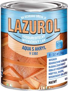 Lazurol Aqua S Akryl mat lak na dřevo V1302, 0,6 kg