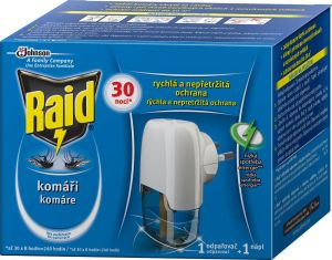 Raid elektrický odpařovač s tekutou náplní proti komárům, 30 nocí, 1+21 ml