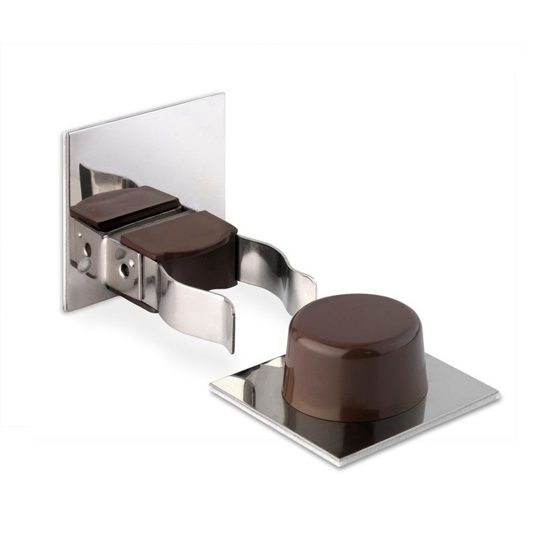 zarážka dveří odklápěcí s fixací pohybu - hnědá                          