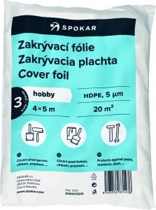 Spokar zakrývací fólie na malování, 5 µ, 20 m², 4 × 5 m, 3 ks