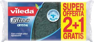 Vileda Glitzi houbička na nádobí s chráničem nehtů + pevná drátěnka, balení 2 + 1 kus zdarma