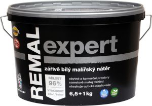 REMAL Expert zářivě bílá malířská barva na zeď, 6,5+1 kg