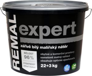 REMAL Expert zářivě bílá malířská barva na zeď, 22+3 kg