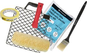 Spokar Plyš žlutozelený váleček na malování, 240 mm + držák, folie, páska