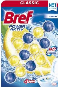 Bref WC Power Aktiv Lemon, WC kuličky, 3 × 50 g