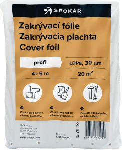 Spokar zakrývací folie na malování, 30 µ, 20 m², 4 × 5 m