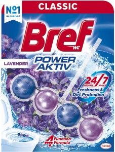 Bref WC Power Aktiv Levandule, WC blok v kuličkách, levandule, 50 g