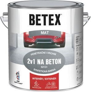 Betex  S2131 2v1 základní i vrchní barva na beton 0110 šedá, 2 kg