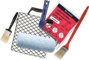 Spokar Uni Modrý melír sada váleček pro držák 8 mm, 250 mm + držák, mřížka, fólie, 2 × štětec