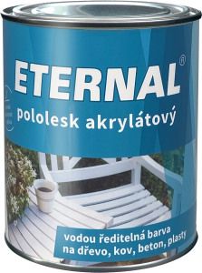Eternal pololesk akrylátový univerzální barva na dřevo kov beton, Ral 9003 bílá, 700 g