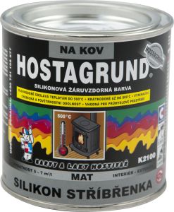 Hostagrund K2100 Silikon Stříbřenka barva na kov do 500 °C, stříbrná, 350 g