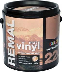 REMAL Vinyl Color mat omyvatelná barva na zeď, 220 skořicově hnědá, 3,2 kg