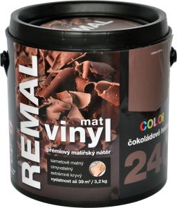 REMAL Vinyl Color mat omyvatelná barva na zeď, 240 čokoládově hnědá, 3,2 kg