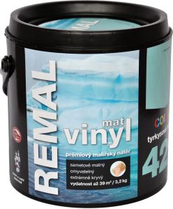 REMAL Vinyl Color mat omyvatelná barva na zeď, 420 tyrkysově modrá, 3,2 kg