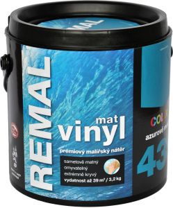 REMAL Vinyl Color mat omyvatelná barva na zeď, 430 azurově modrá, 3,2 kg