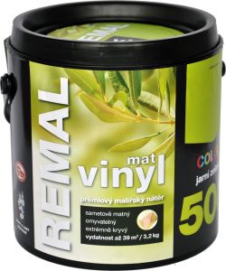 REMAL Vinyl Color mat omyvatelná barva na zeď, 500 jarní zelená, 3,2 kg