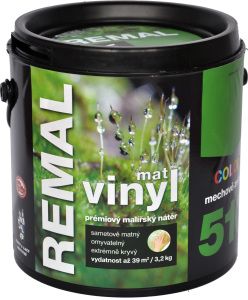 REMAL Vinyl Color mat omyvatelná barva na zeď, 510 mechově zelená, 3,2 kg