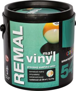 REMAL Vinyl Color mat omyvatelná barva na zeď, 540 smaragdově zelená, 3,2 kg