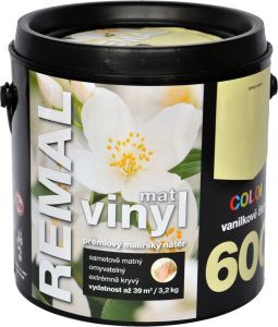 REMAL Vinyl Color mat omyvatelná barva na zeď, 600 vanilkově žlutá, 3,2 kg