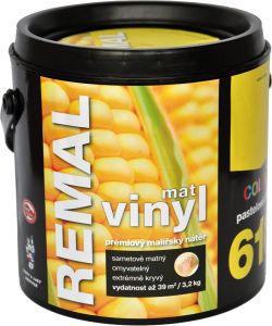 REMAL Vinyl Color mat omyvatelná barva na zeď, 610 pastelově žlutá, 3,2 kg