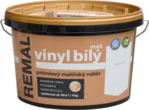 REMAL Vinyl bílý mat omyvatelná barva na zeď 4 kg