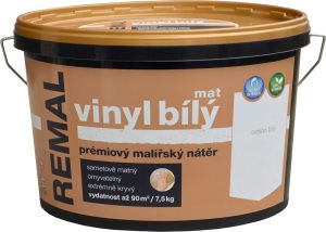 REMAL Vinyl bílý mat omyvatelná barva na zeď 7,5 kg