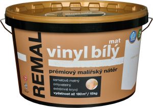 REMAL Vinyl bílý mat omyvatelná barva na zeď 15 kg